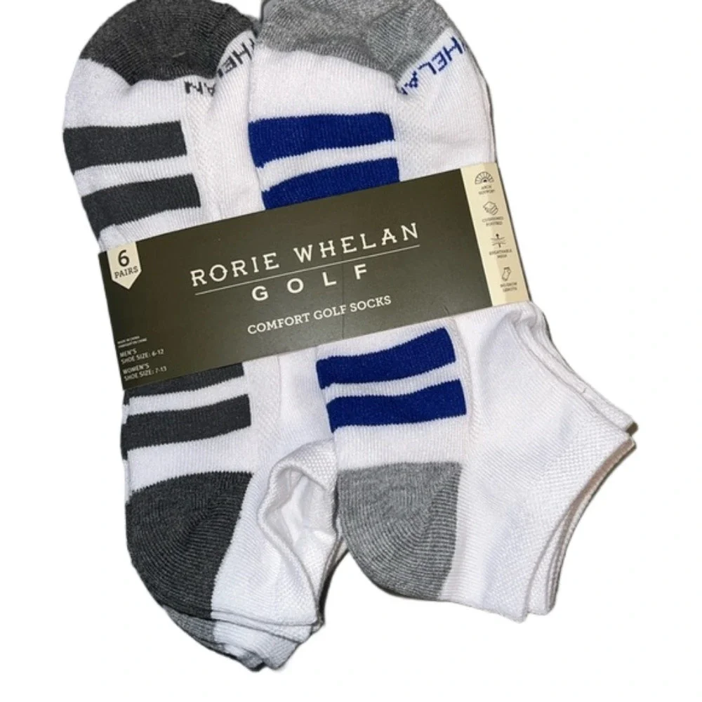 NEW Rorie Whelan Comfort Golf Socks 6 Pairs Men 6-12 Women’s 7-13